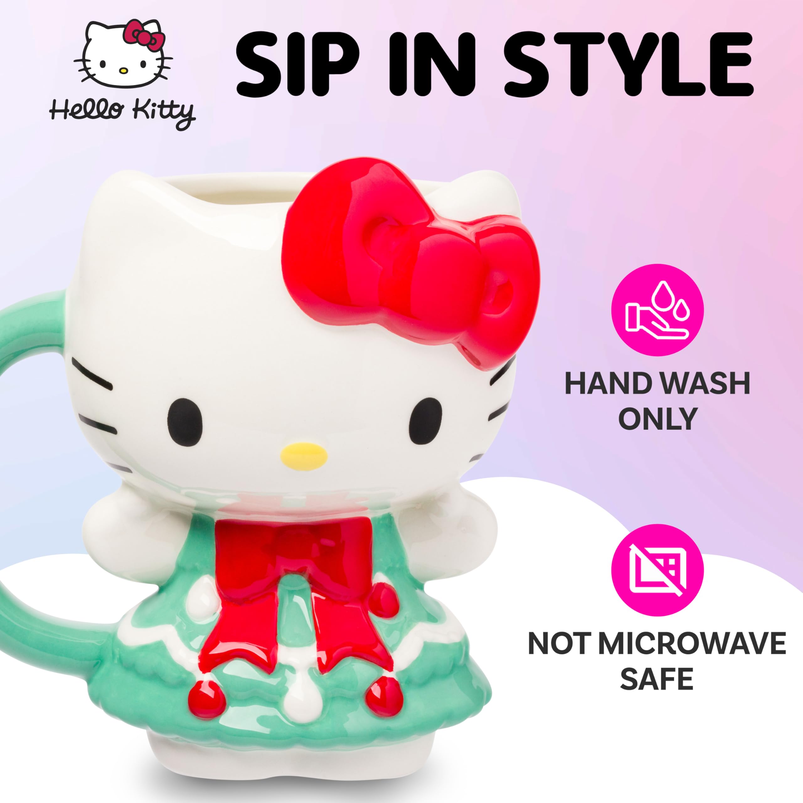 Amazon.com | Silver Buffalo Sanrio Hello Kitty Christmas Tree, 3D